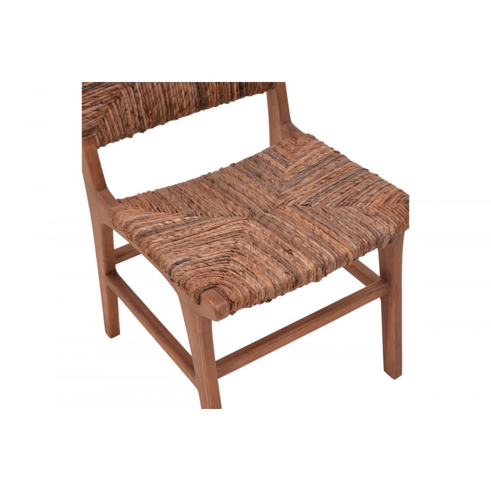 Καρέκλα "REFANE" από ξύλο/σχοινί σε καρυδί χρώμα 50x58x85