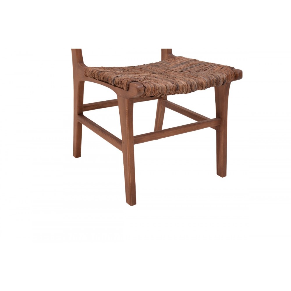 Καρέκλα "REFANE" από ξύλο/σχοινί σε καρυδί χρώμα 50x58x85