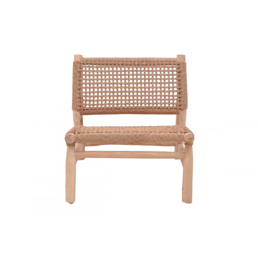 Πολυθρόνα "WANDERLENE" από ξύλο/σχοινί σε φυσικό χρώμα 67x79x68