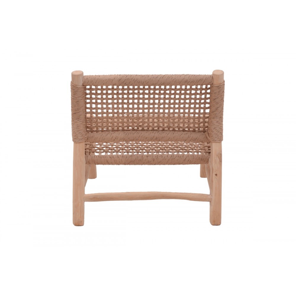 Πολυθρόνα "WANDERLENE" από ξύλο/σχοινί σε φυσικό χρώμα 67x79x68