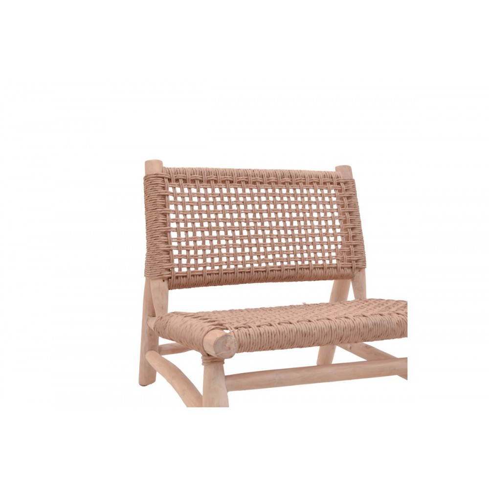 Πολυθρόνα "WANDERLENE" από ξύλο/σχοινί σε φυσικό χρώμα 67x79x68