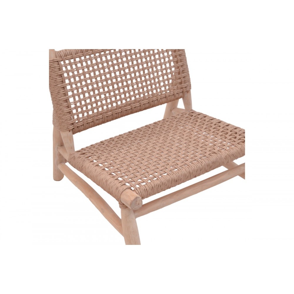 Πολυθρόνα "WANDERLENE" από ξύλο/σχοινί σε φυσικό χρώμα 67x79x68