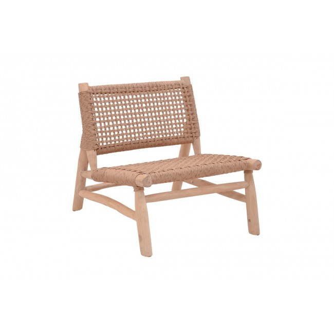 Πολυθρόνα "WANDERLENE" από ξύλο/σχοινί σε φυσικό χρώμα 67x79x68