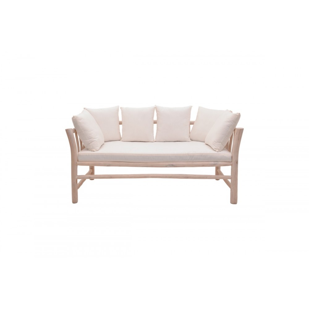 Καναπές διθέσιος  "DRANJERE" από ξύλο σε φυσικό χρώμα 162x80x71