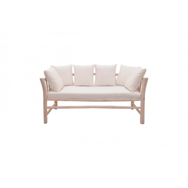 Καναπές διθέσιος  "DRANJERE" από ξύλο σε φυσικό χρώμα 162x80x71