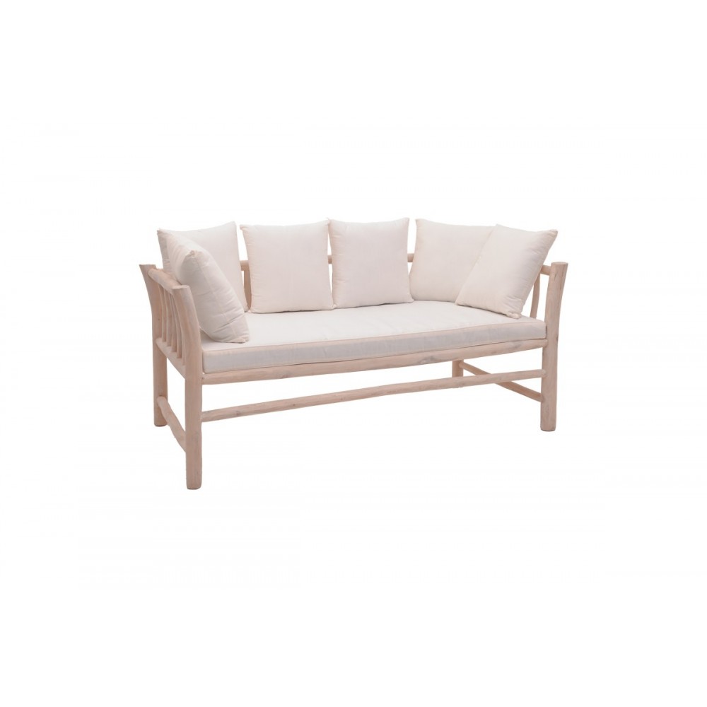 Καναπές διθέσιος  "DRANJERE" από ξύλο σε φυσικό χρώμα 162x80x71
