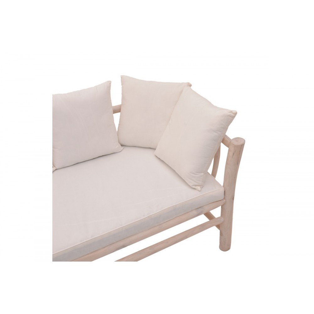 Καναπές διθέσιος  "DRANJERE" από ξύλο σε φυσικό χρώμα 162x80x71