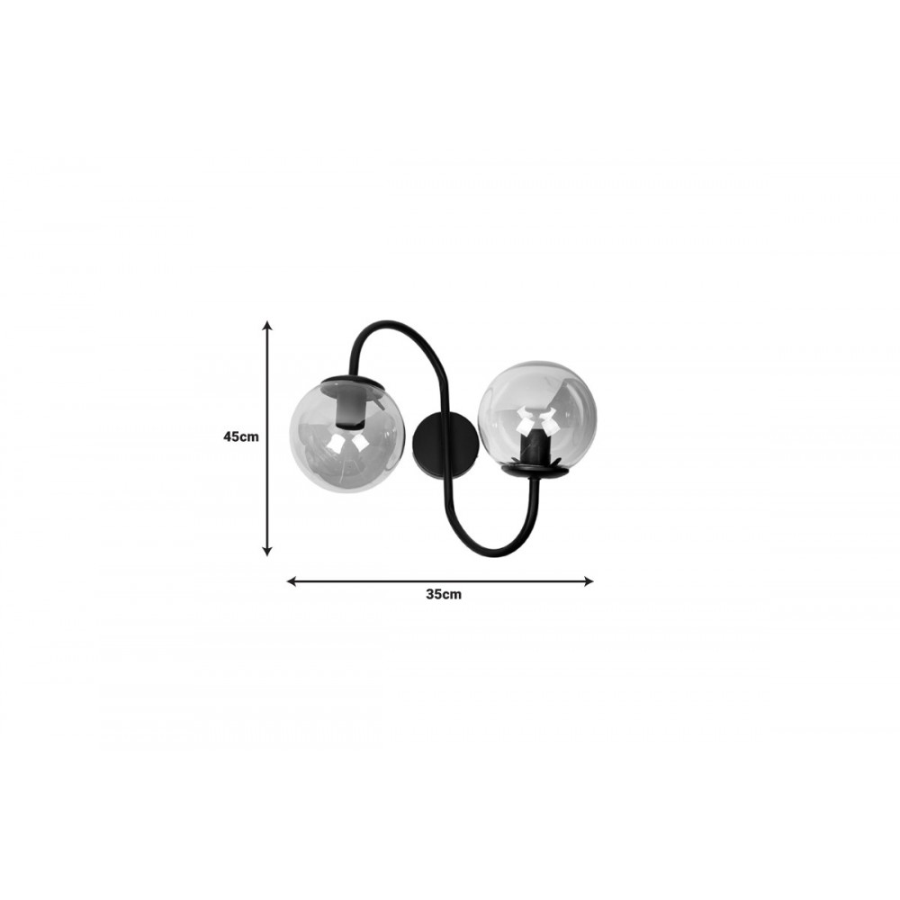 Απλίκα "VERCO" από μέταλλο σε μαύρο χρώμα Φ35x45