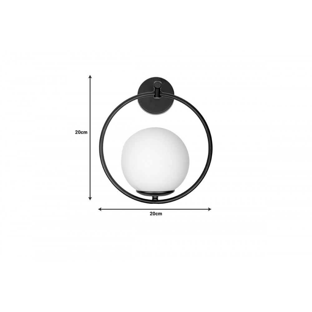 Απλίκα "BLENTO" από μέταλλο σε μαύρο χρώμα Φ20x20