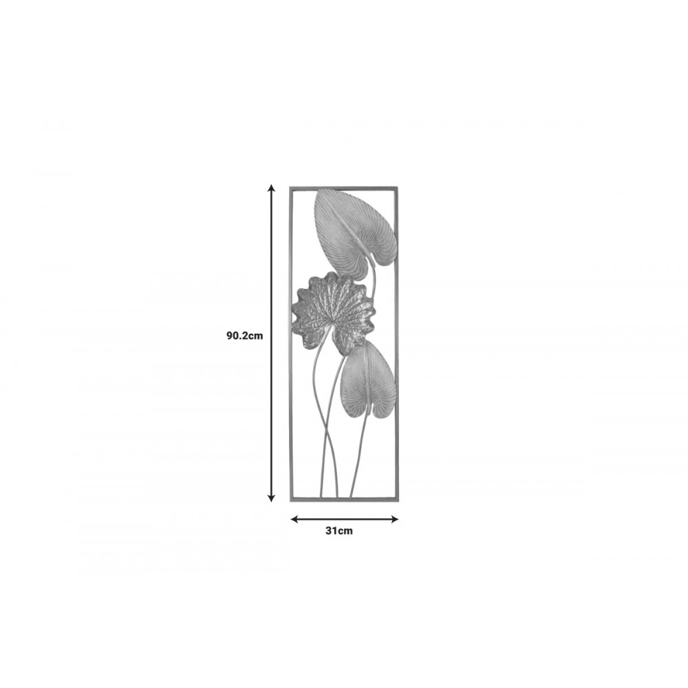 Διακοσμητικό τοίχου "TROPANA II" από μέταλλο σε χρυσό/λευκό χρώμα 31x2.5x90.2