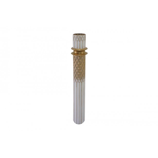 Διακοσμητικό βάζο δαπέδου "SAMMY" από μέταλλο σε χρυσό/λευκό χρώμα Φ15.2x88.4