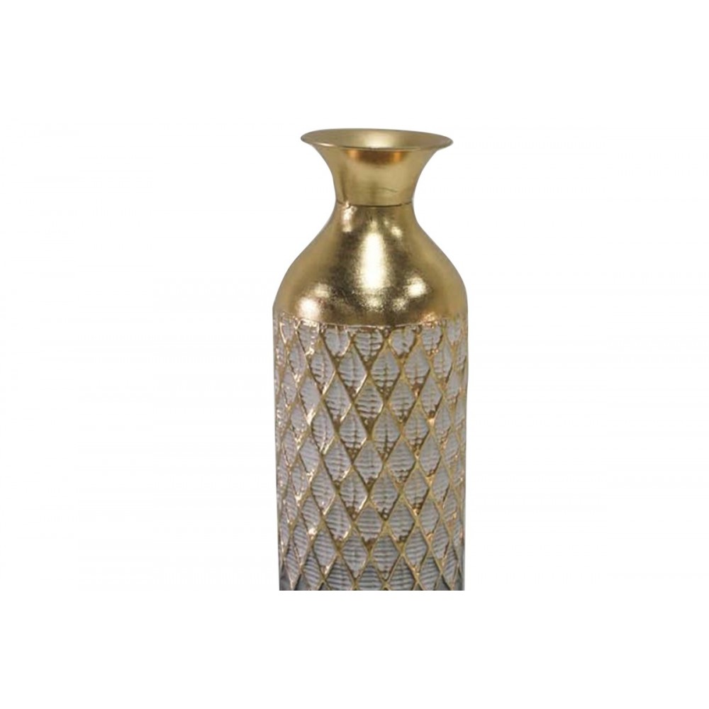 Διακοσμητικό βάζο δαπέδου "ONNA" από μέταλλο σε χρυσό/μαύρο χρώμα Φ15.7x80.6