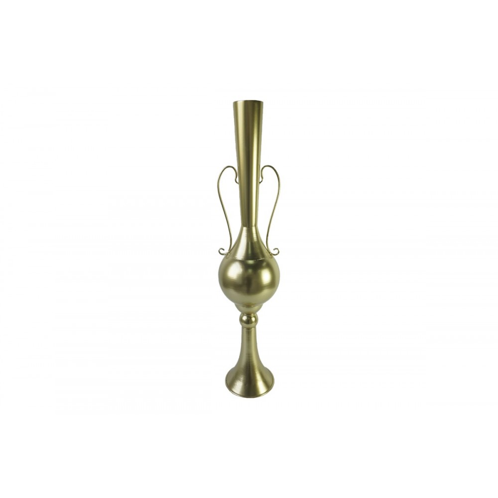 Διακοσμητικό βάζο δαπέδου "HRA" από μέταλλο σε χρυσό χρώμα Φ20.3x94