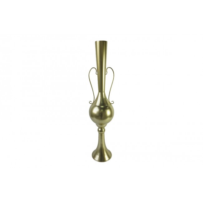 Διακοσμητικό βάζο δαπέδου "HRA" από μέταλλο σε χρυσό χρώμα Φ20.3x94
