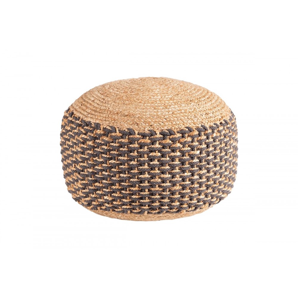 Σκαμπό "BOBOA" από γιούτα σε φυσικό χρώμα Φ40x30