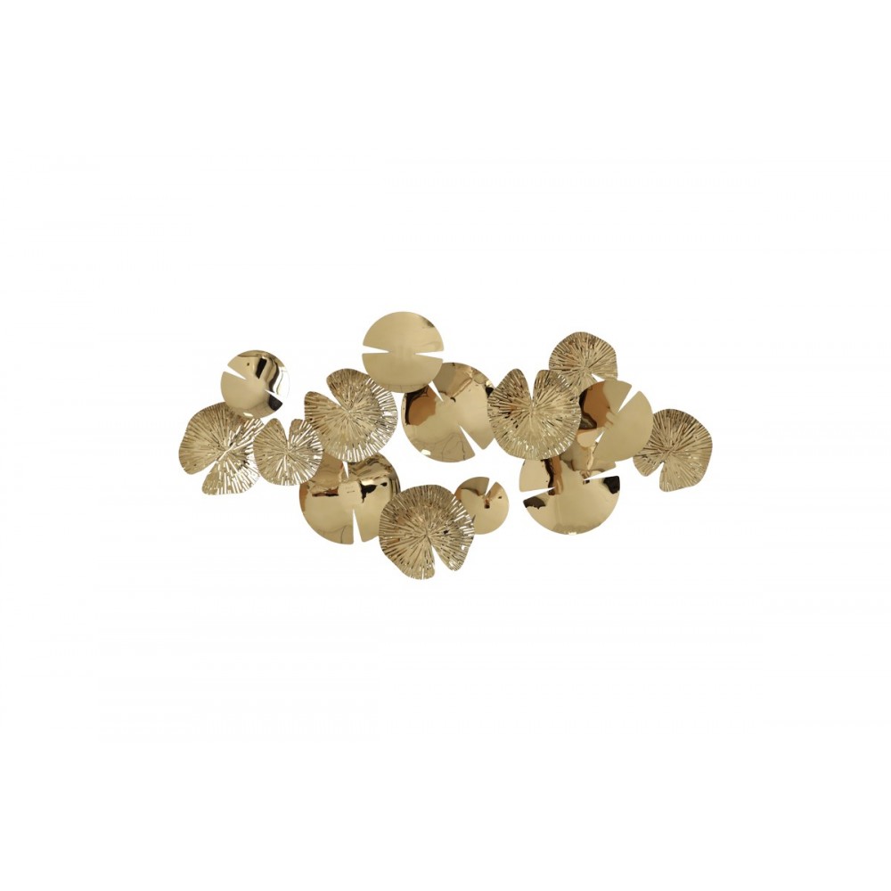 Διακοσμητικό τοίχου "LILY" από μέταλλο σε χρυσό χρώμα 130x64.5x6