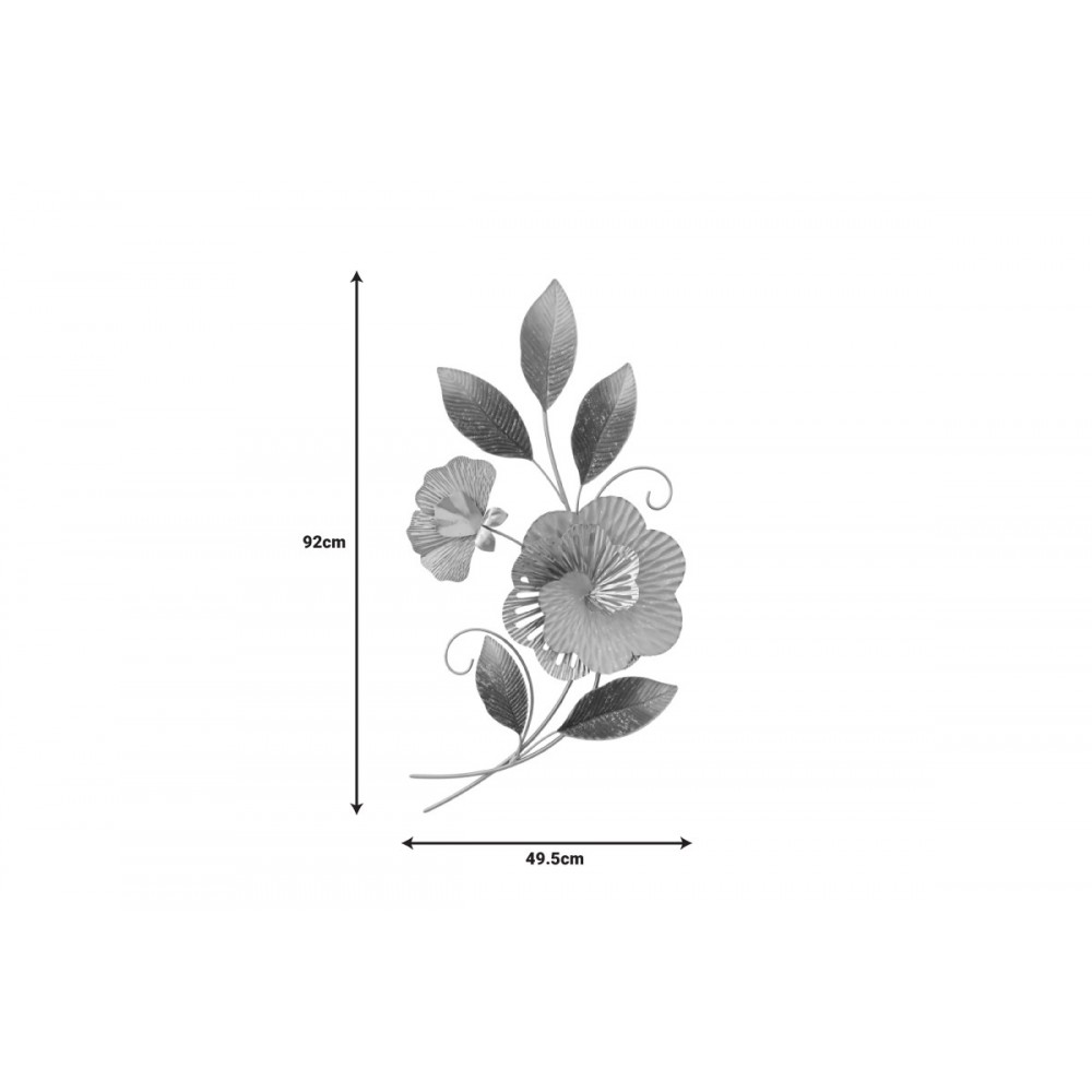 Διακοσμητικό τοίχου "LUX" από μέταλλο σε χρυσό/λευκό χρώμα 49.5x92x7