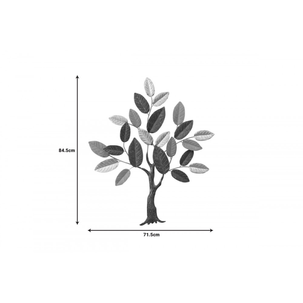 Διακοσμητικό τοίχου "OLIVER" από μέταλλο σε χρυσό/γκρι χρώμα 71.5x84.5x4