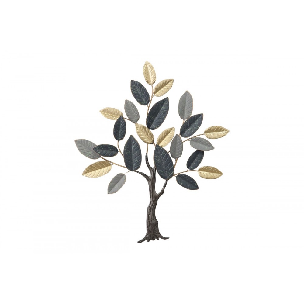 Διακοσμητικό τοίχου "OLIVER" από μέταλλο σε χρυσό/γκρι χρώμα 71.5x84.5x4