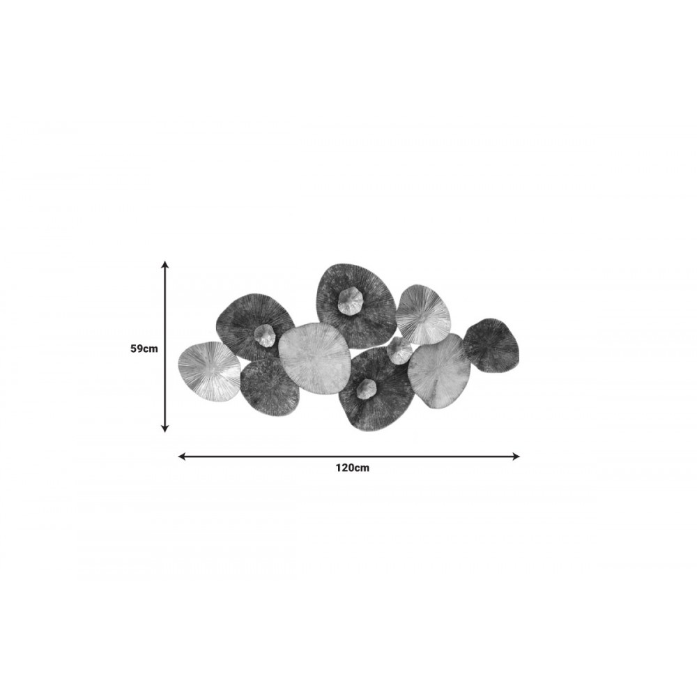 Διακοσμητικό τοίχου "SALIE" από μέταλλο σε χρυσό/κόκκινο χρώμα 120x59x7