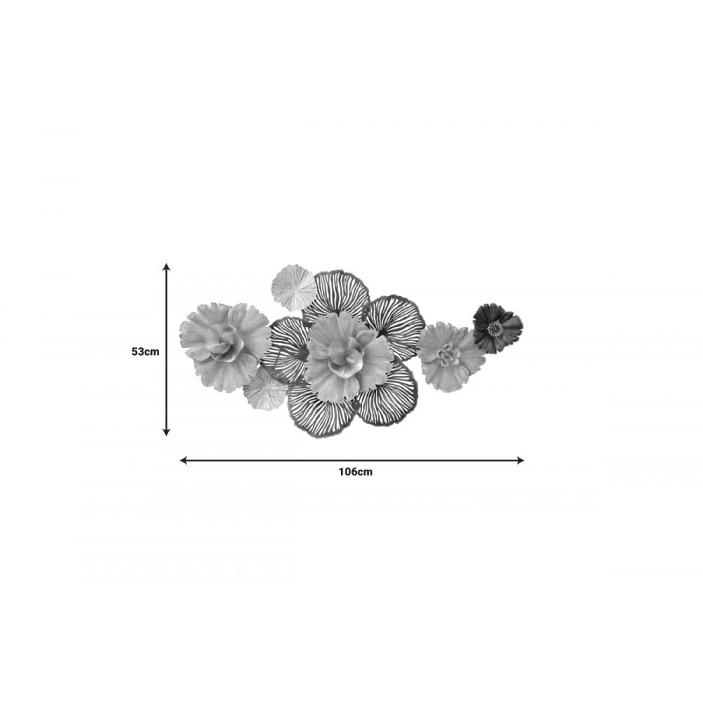 Διακοσμητικό τοίχου "JEMIOLE" από μέταλλο σε χρυσό/γκρι χρώμα 106x53x9.5