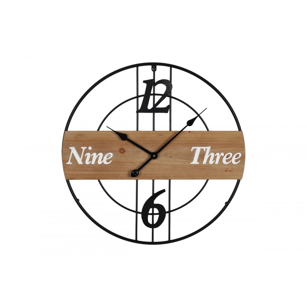 Ρολόι τοίχου "TABLA" από μέταλλο σε μαύρο χρώμα 60x3x60