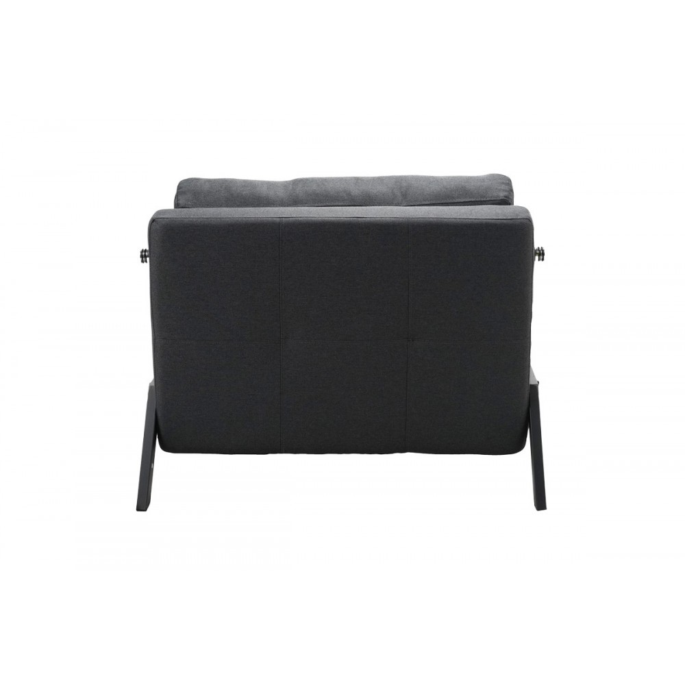 Πολυθρόνα-κρεβάτι "FANCY" από ύφασμα/μέταλλο σε ανθρακί/μαύρο χρώμα 95x98x70