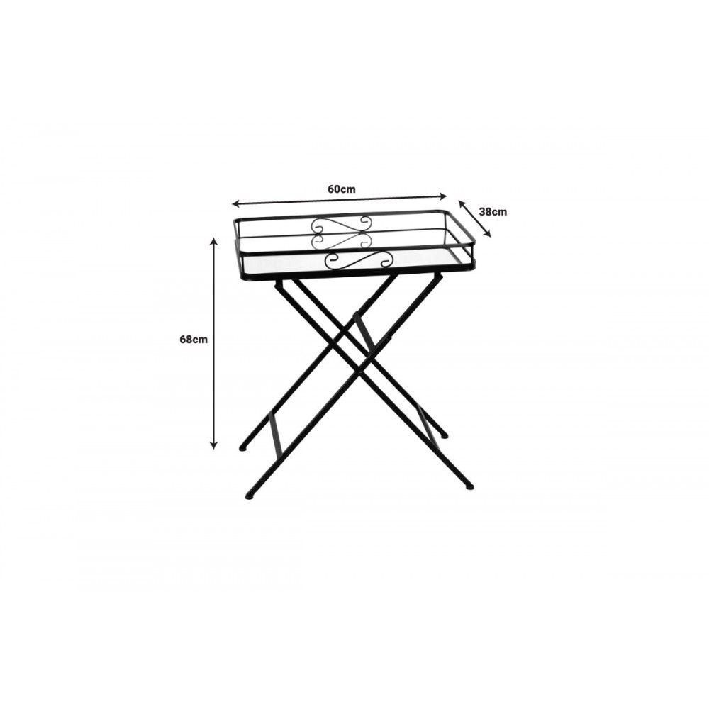 Τραπέζι "JOENE" από μέταλλο/γυαλί σε μαύρο χρώμα 60x38x68