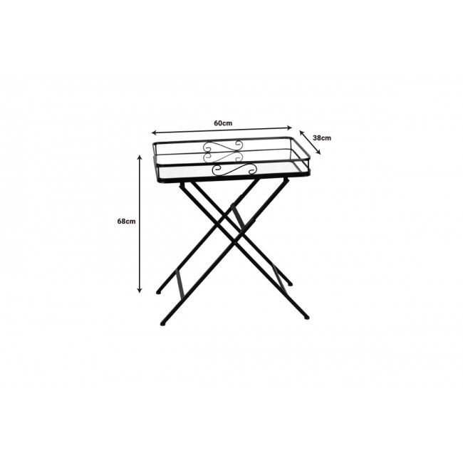 Τραπέζι "JOENE" από μέταλλο/γυαλί σε μαύρο χρώμα 60x38x68