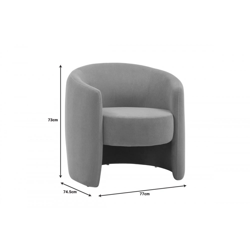 Πολυθρόνα "BARKEN" από ύφασμα σε μπεζ χρώμα 77x74.5x73