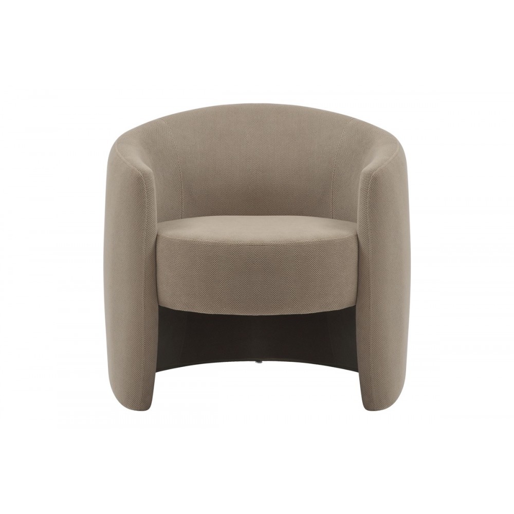 Πολυθρόνα "BARKEN" από ύφασμα σε γκρι/μπεζ χρώμα 77x74.5x73