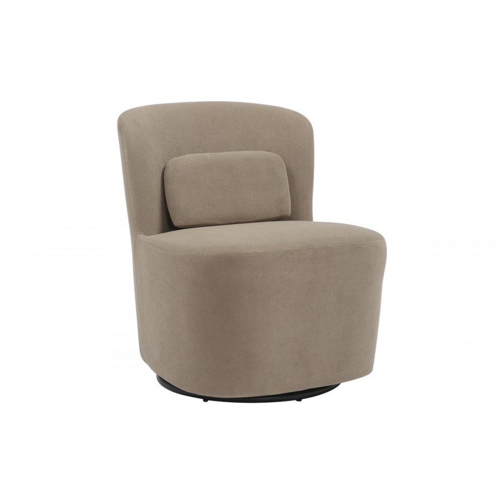 Πολυθρόνα περιστρεφόμενη "SWISH" από ύφασμα σε γκρι/μπεζ χρώμα 63x76x76.5