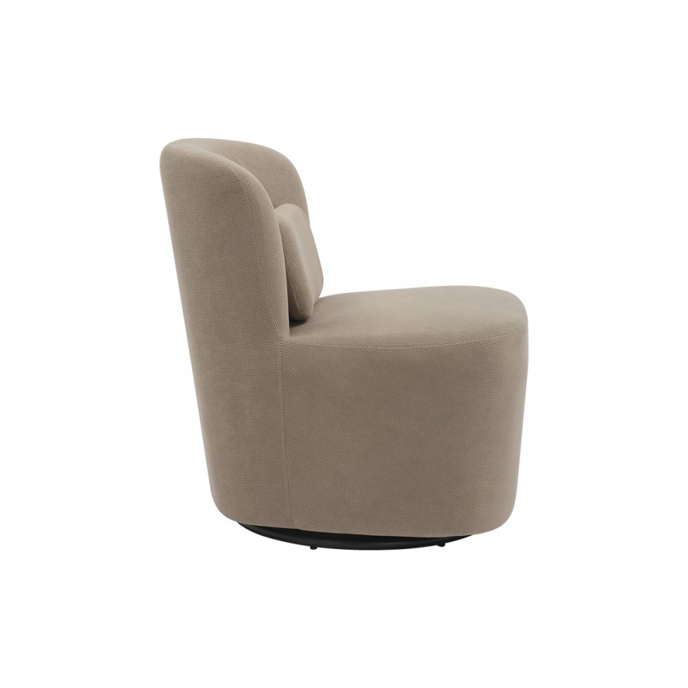 Πολυθρόνα περιστρεφόμενη "SWISH" από ύφασμα σε γκρι/μπεζ χρώμα 63x76x76.5