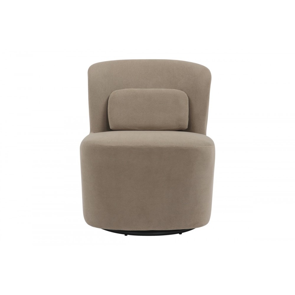 Πολυθρόνα περιστρεφόμενη "SWISH" από ύφασμα σε γκρι/μπεζ χρώμα 63x76x76.5