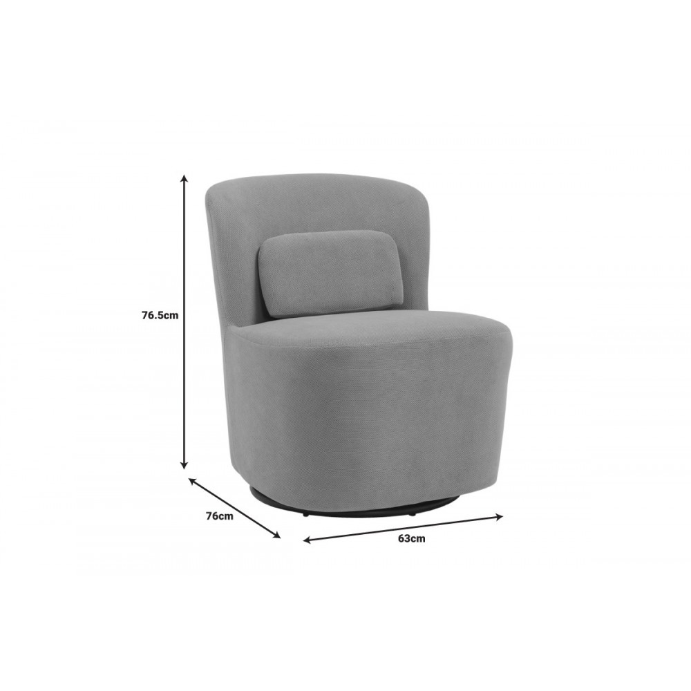 Πολυθρόνα περιστρεφόμενη "SWISH" από ύφασμα σε γκρι/μπεζ χρώμα 63x76x76.5
