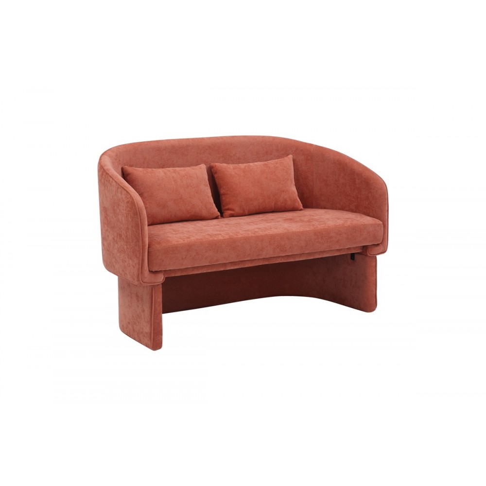 Καναπές διθέσιος "PLAYMOB" από ύφασμα σε κεραμιδί χρώμα 128x65x79