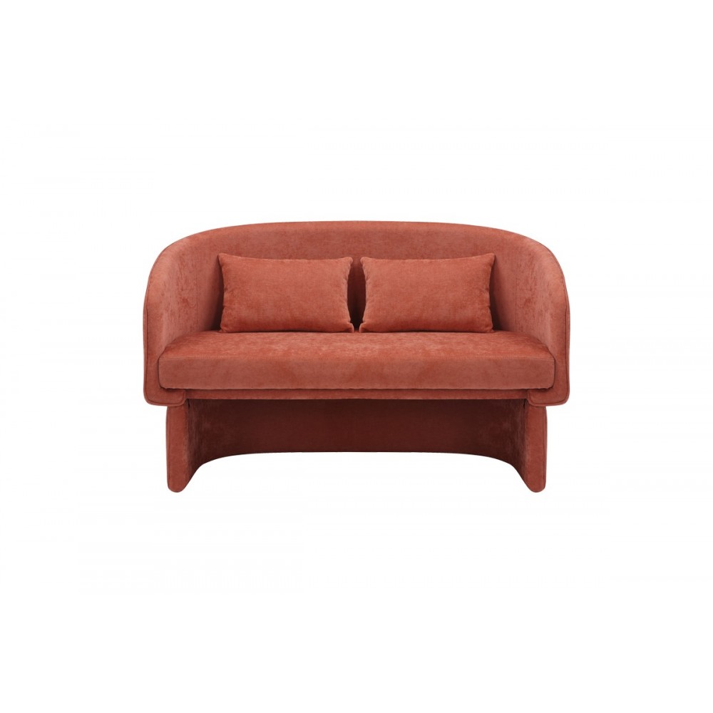 Καναπές διθέσιος "PLAYMOB" από ύφασμα σε κεραμιδί χρώμα 128x65x79