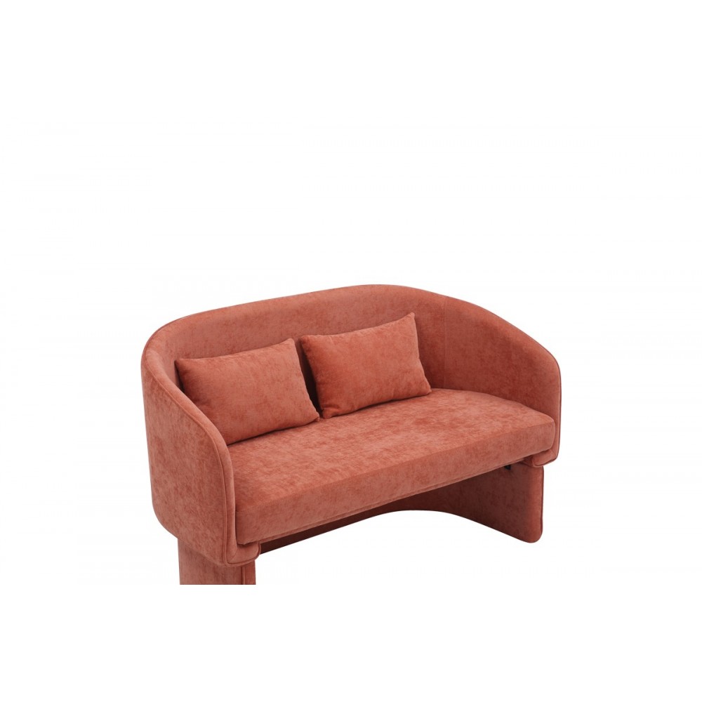 Καναπές διθέσιος "PLAYMOB" από ύφασμα σε κεραμιδί χρώμα 128x65x79