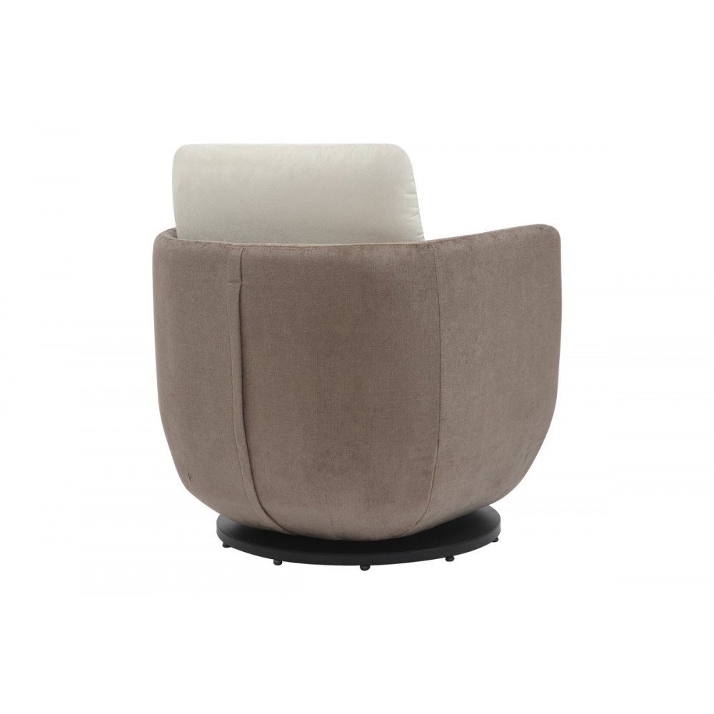 Πολυθρόνα περιστρεφόμενη "COUPA" από ύφασμα σε μπεζ χρώμα 75x77x79