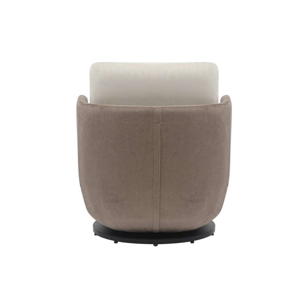 Πολυθρόνα περιστρεφόμενη "COUPA" από ύφασμα σε μπεζ χρώμα 75x77x79