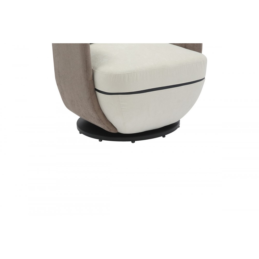 Πολυθρόνα περιστρεφόμενη "COUPA" από ύφασμα σε μπεζ χρώμα 75x77x79