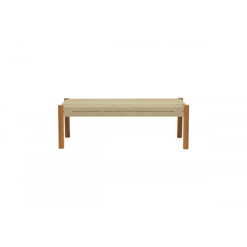 Παγκάκι "UMA" από ξύλο/σχοινί σε φυσικό χρώμα 120x45x40