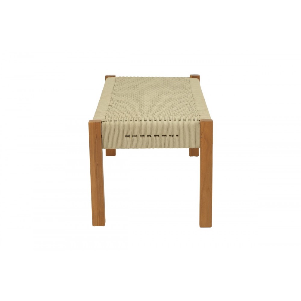 Παγκάκι "UMA" από ξύλο/σχοινί σε φυσικό χρώμα 120x45x40