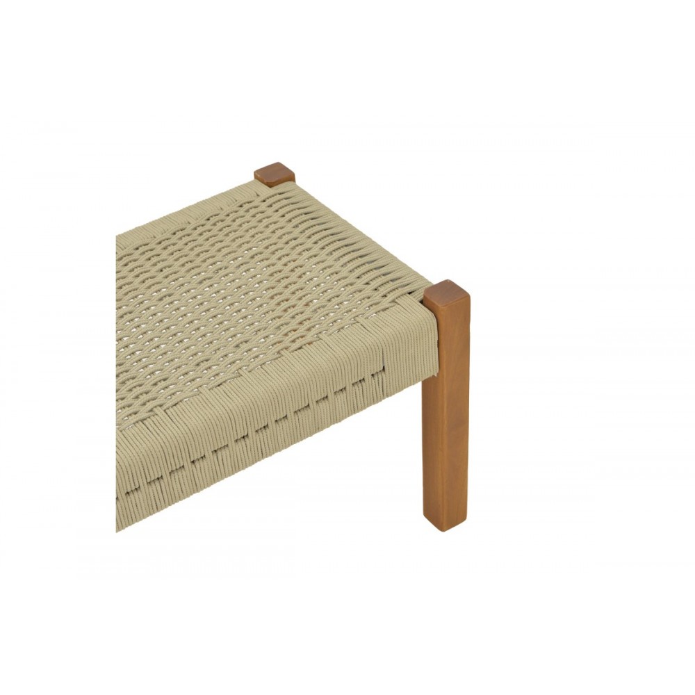 Παγκάκι "UMA" από ξύλο/σχοινί σε φυσικό χρώμα 120x45x40