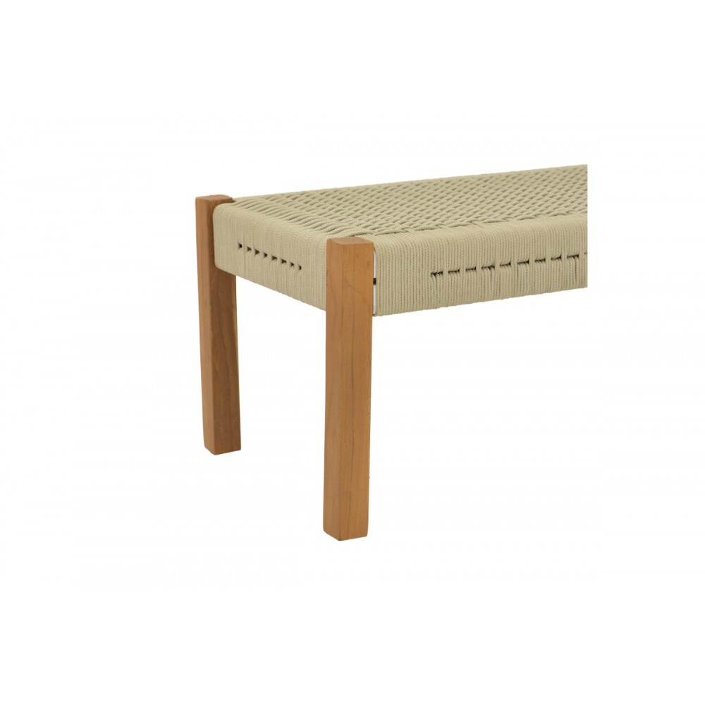 Παγκάκι "UMA" από ξύλο/σχοινί σε φυσικό χρώμα 120x45x40