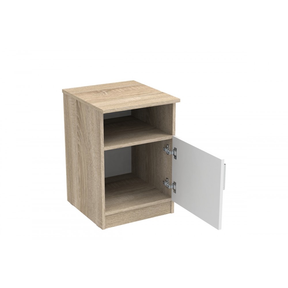 Κομοδίνο "GALDI" σε σονόμα/λευκό χρώμα 40x45x60