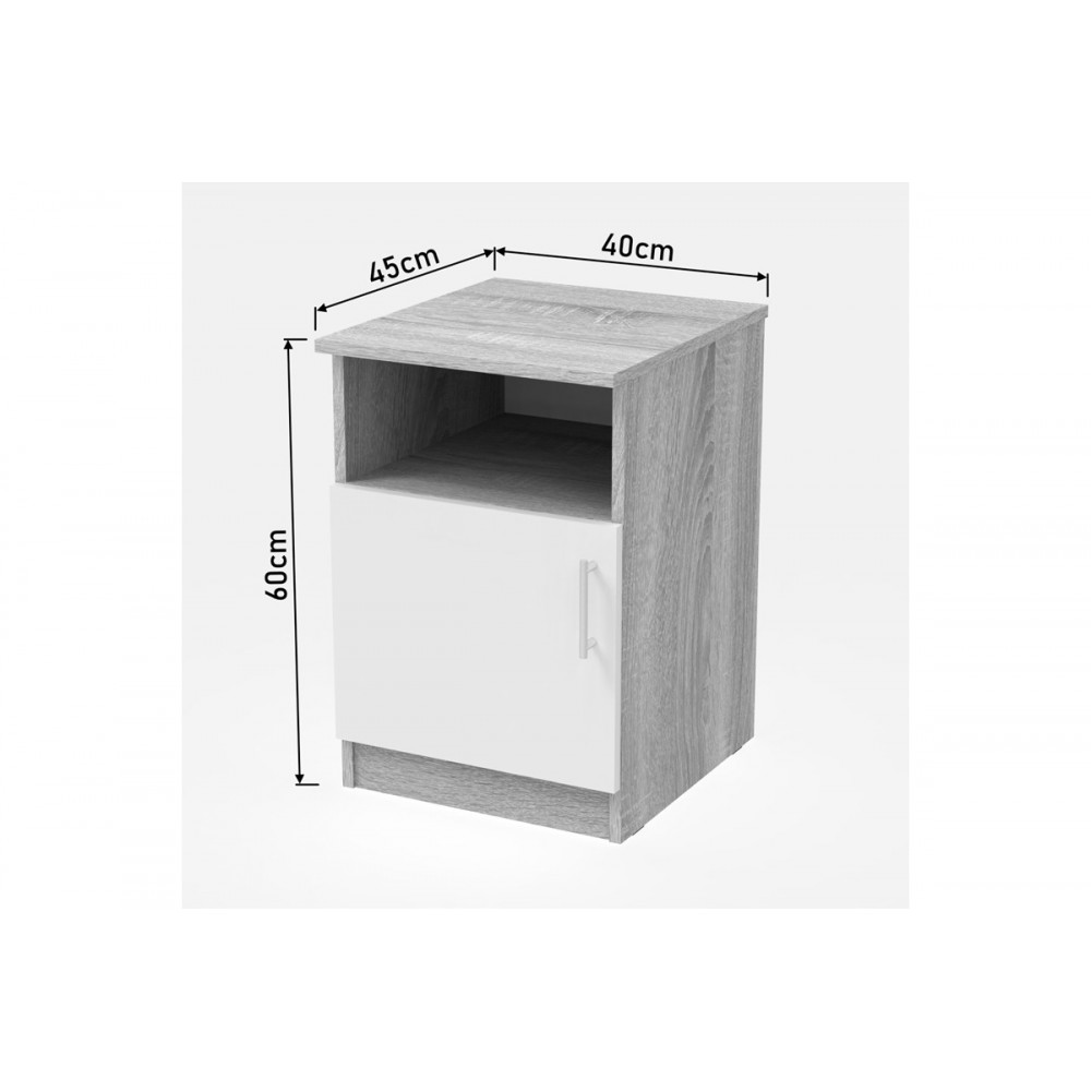 Κομοδίνο "GALDI" σε σονόμα χρώμα 40x45x60