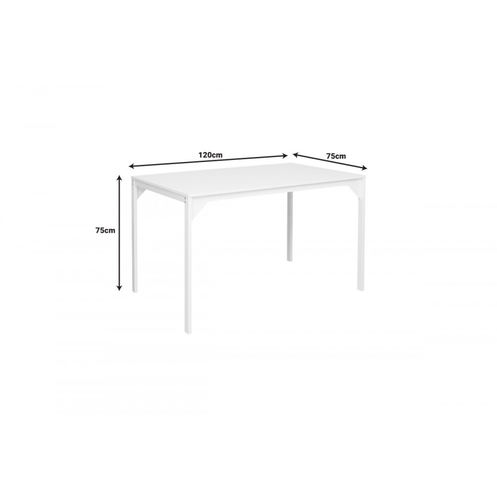 Τραπέζι "CHAN" από μέταλλο σε λευκό χρώμα 120x75x75