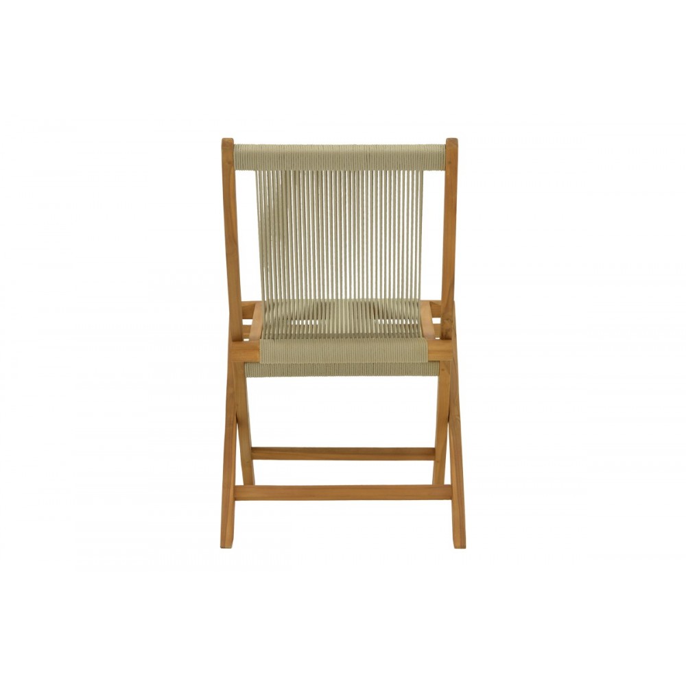 Καρέκλα "BANOU" πτυσσόμενη από ξύλο/σχοινί σε φυσικό χρώμα 51.5x58x88