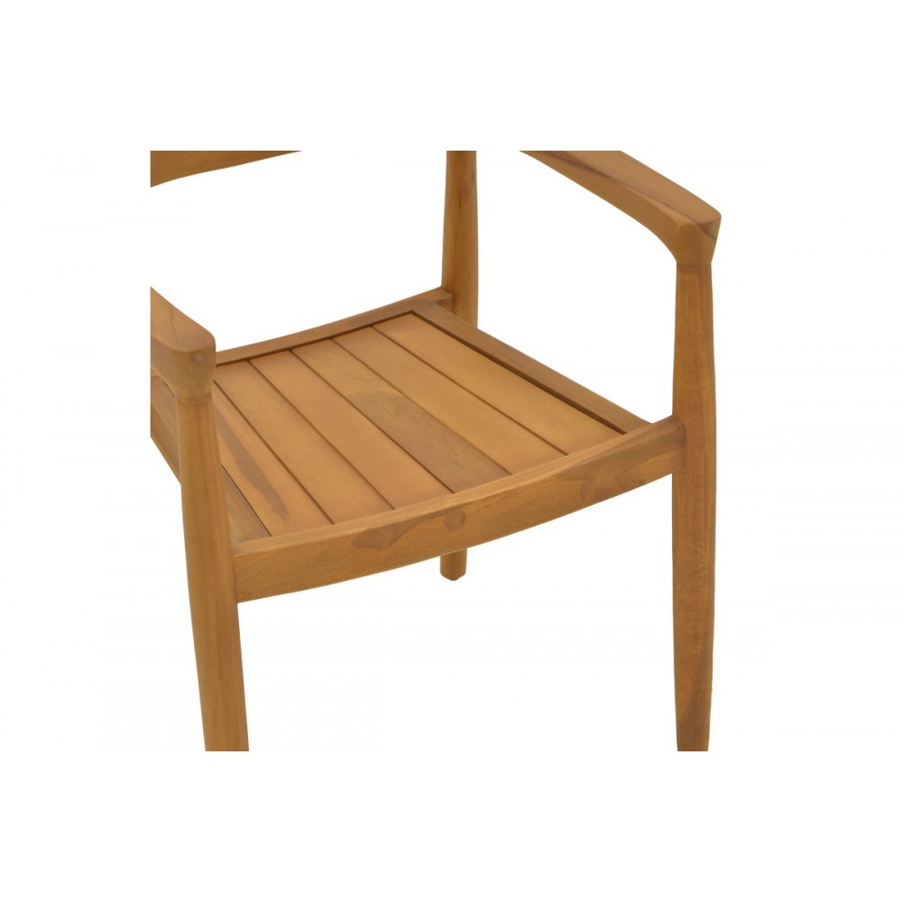 Πολυθρόνα "GANNY" από ξύλο σε φυσικό χρώμα 59x56x71